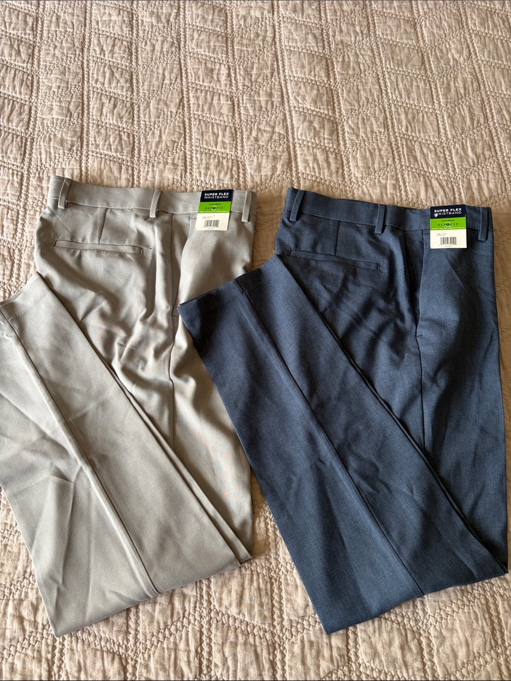 Kenneth Cole Reaction Slim Fit Dress Pants w/Reprieve Gray & Navy 2-for-1 30x30